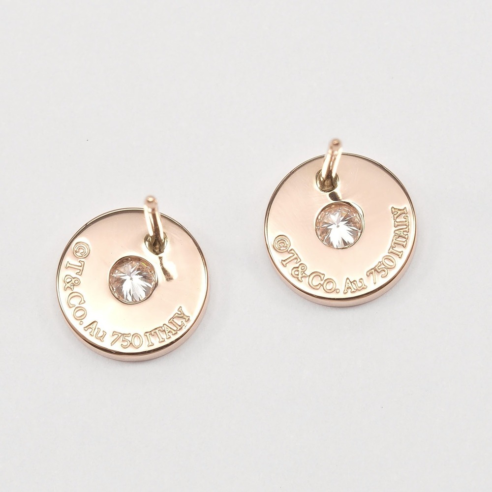 TIFFANY 18k Gold Diamond Earrings - Picture 4 of 11